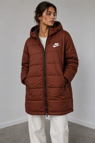 Nike women long down brown - long,